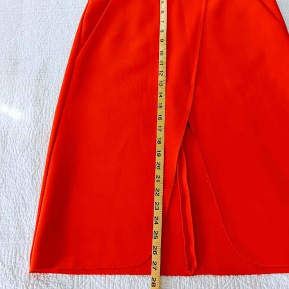 TopShop Orange Midi Skirt with front slit - size 6 - Picture 8 of 8